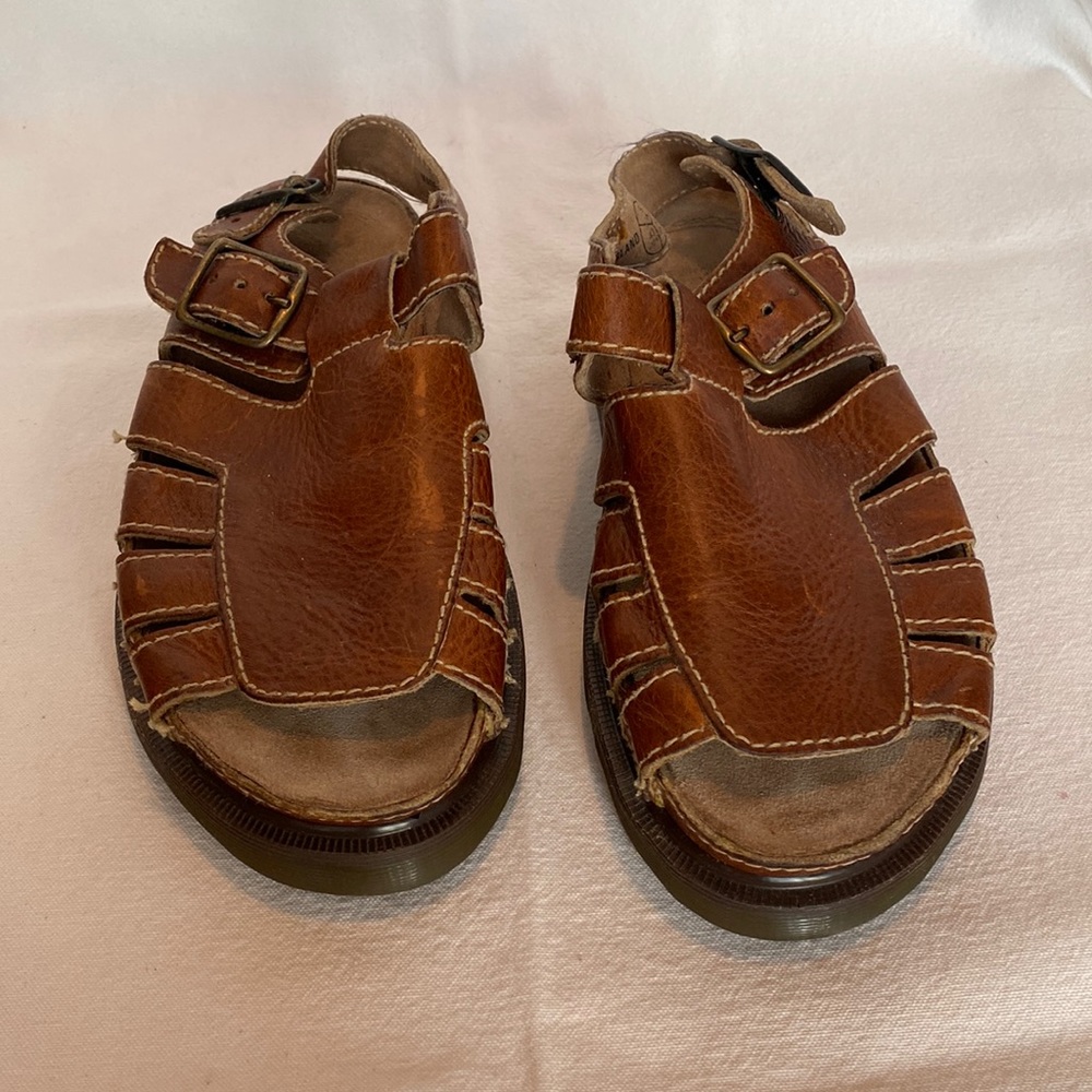 Dr. Martens 8344 Arc Fisherman Sandals Brown Leather Men’s 10 Made in England - Picture 2 of 11